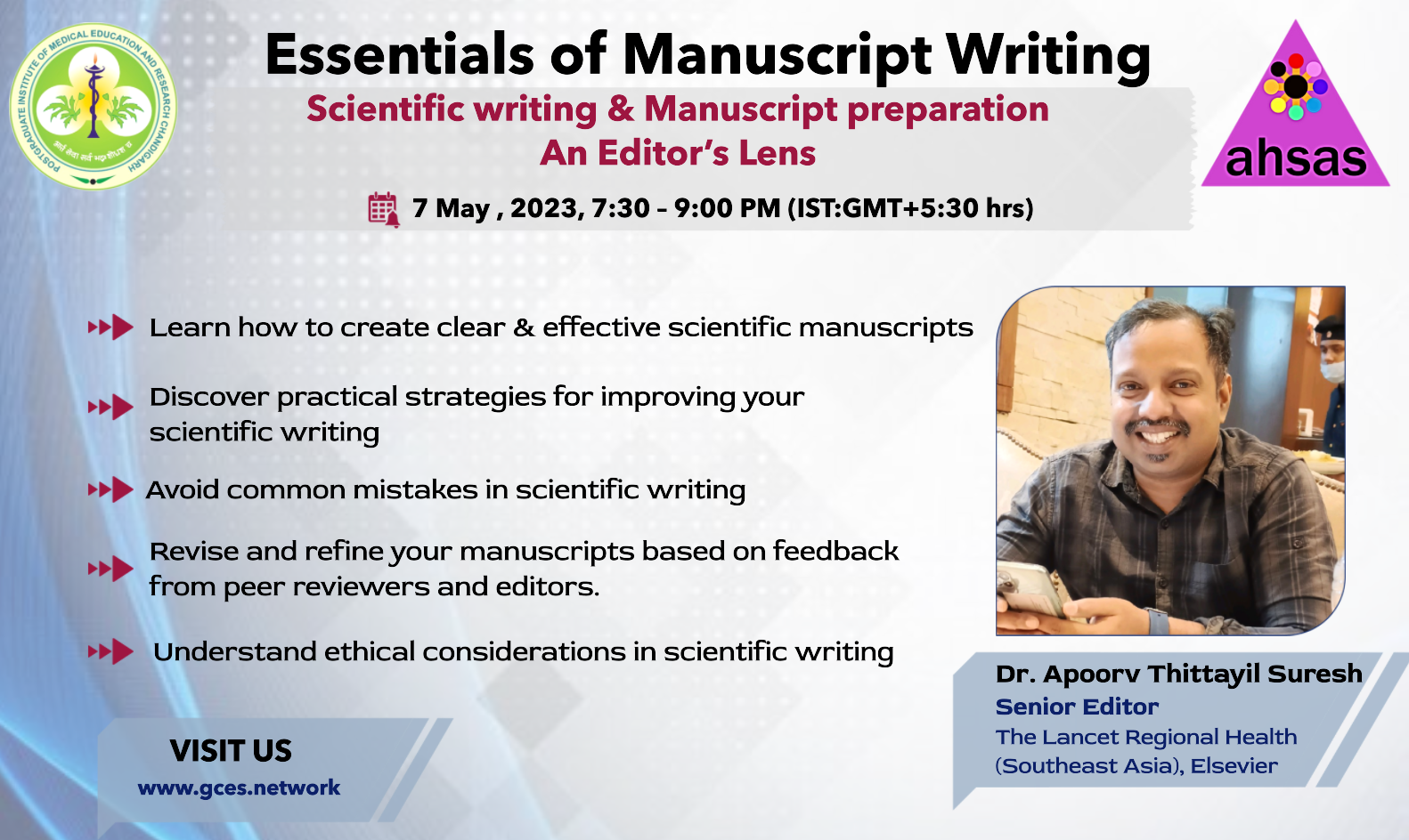 Essentials of Manuscript Writing by Dr. Apoorv Thittayil Suresh, 7 May 2023